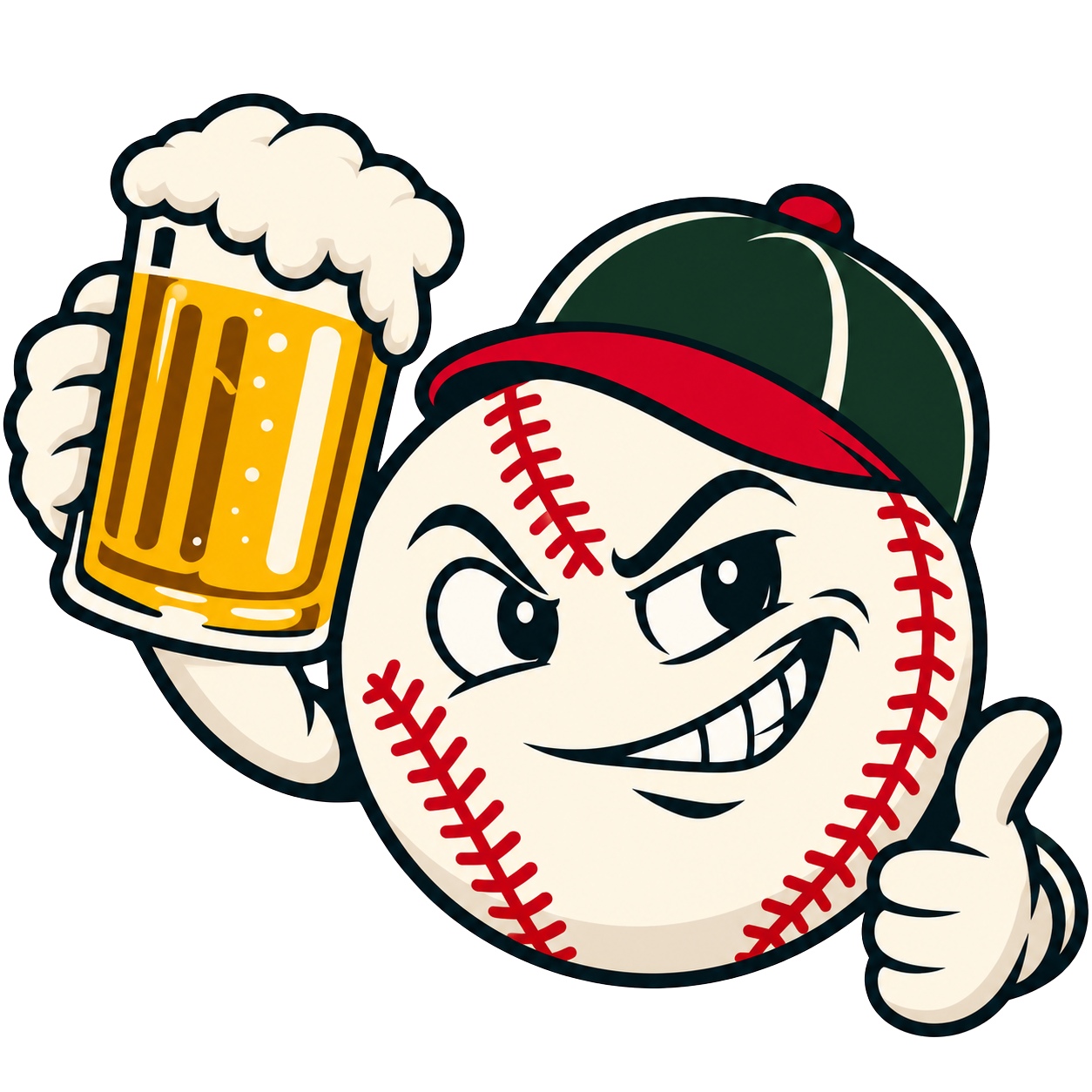 Beer and Baseball Mascot Logo